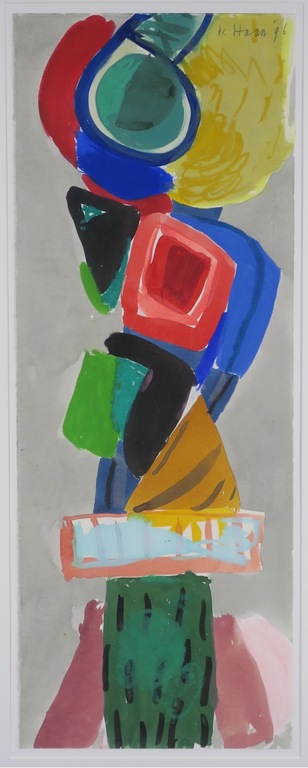 Jurjen de Haan: Gouache, Zonder titel XVIII - Ingelijst kopen? Bied vanaf 90!