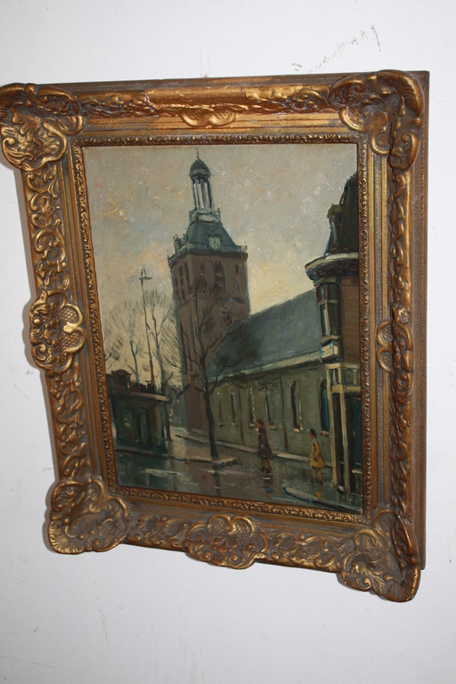 STRAATJE met PERSONEN van THOMAS van HECK schilder van de biesbosch verkocht voor € 61!