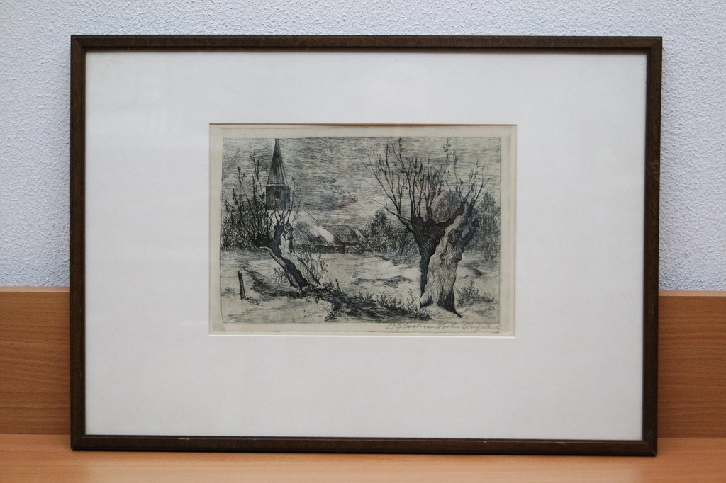 Cool - van Oosten Slingeland , C.J.G. (1887-1975) - ets - kerkgezicht kopen? Bied vanaf 30!