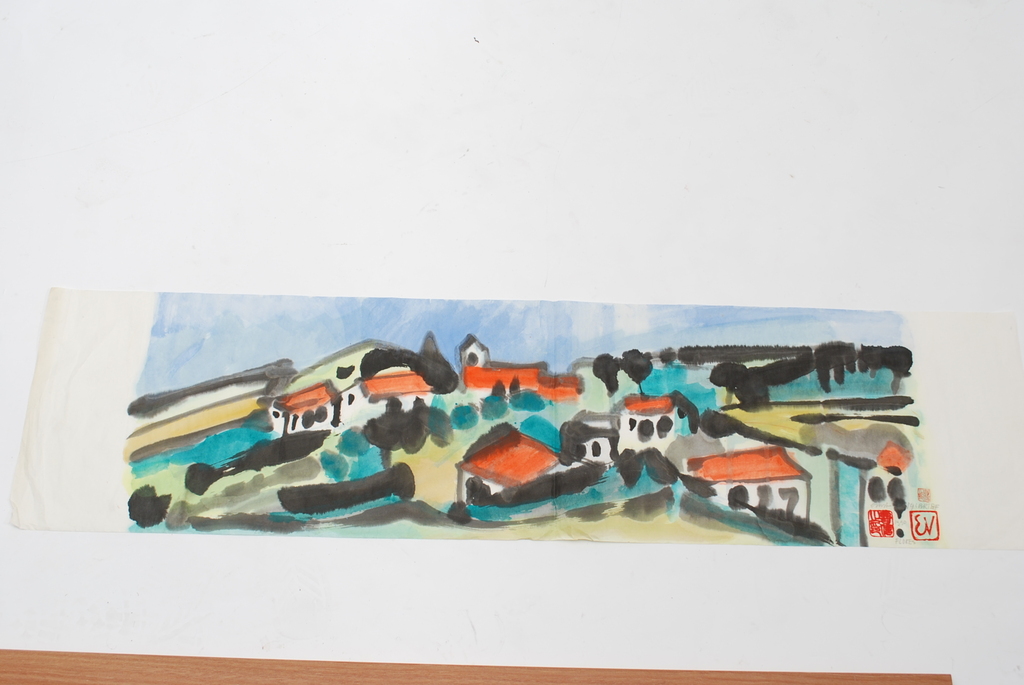 ERNST VIJLBRIEF (1934-2010) landschap, aquarel op rijstpapier kopen? Bied vanaf 40!