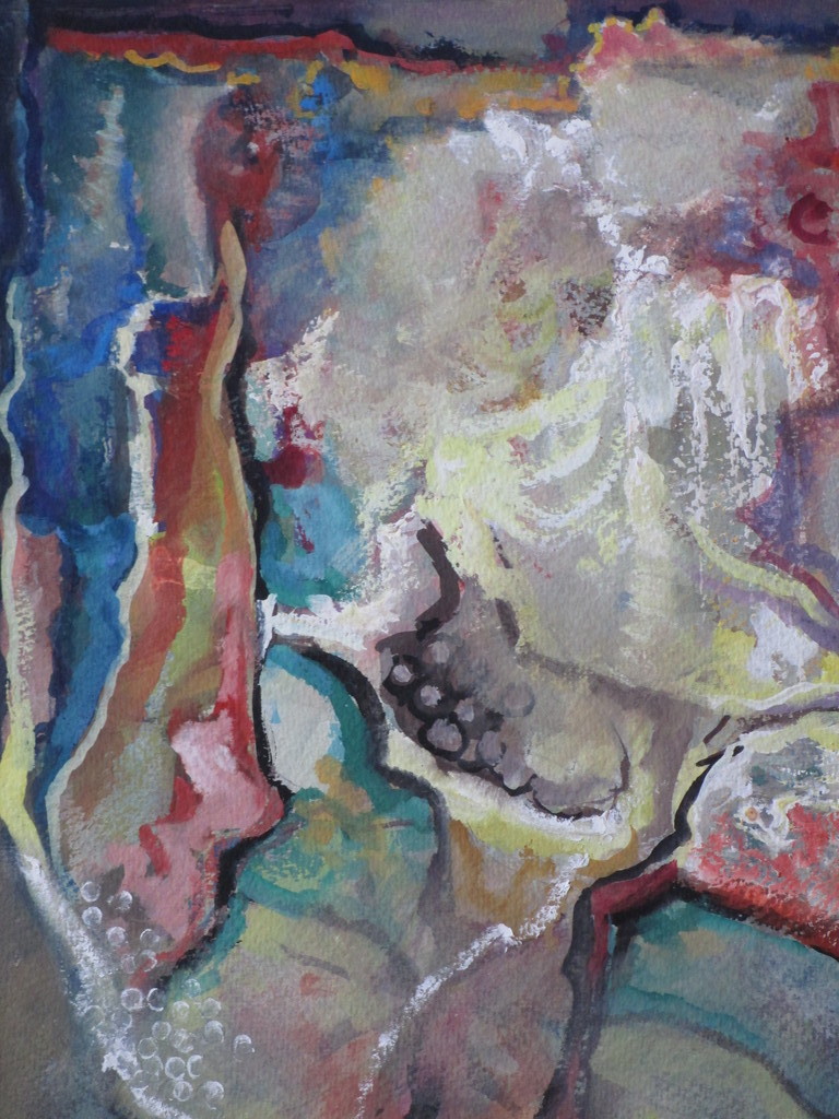 Louis Heymans, Surrealistische onderwaterscene, Olie op papier/board kopen? Bied vanaf 70!