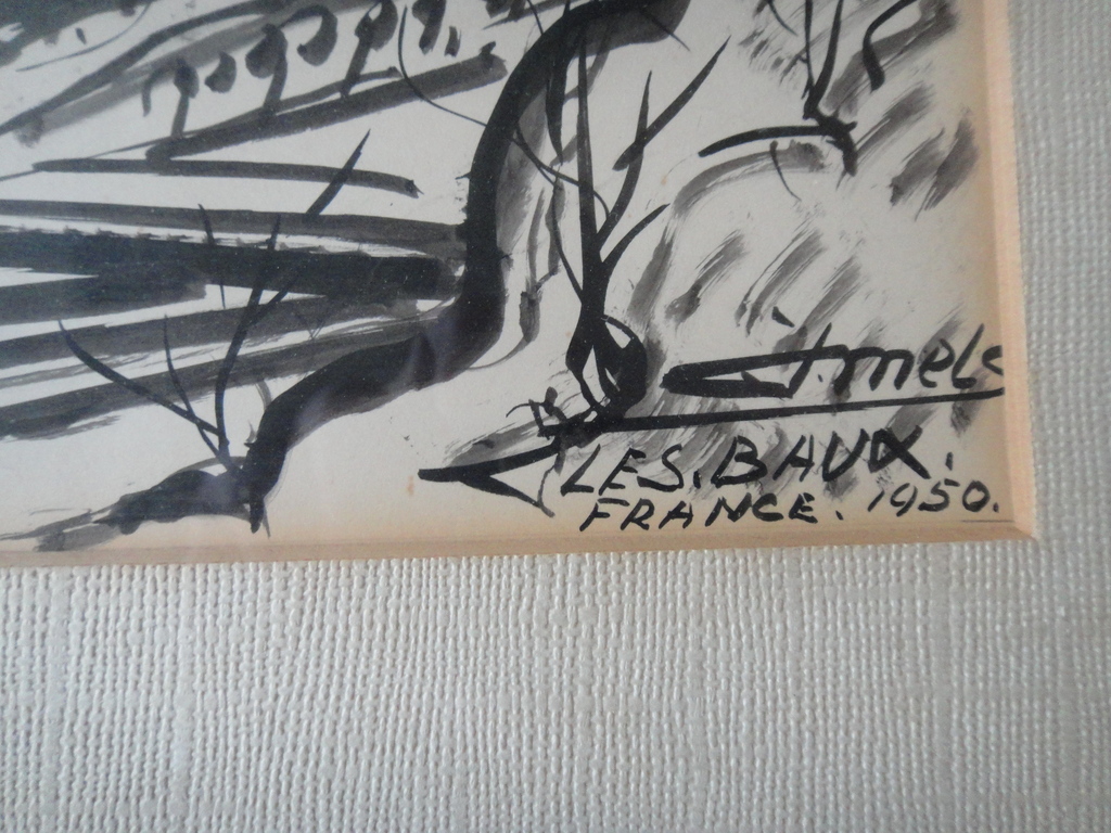Jacques Mels (1899-1974), aquarel, Frans landschap: 'Les Baux' kopen? Bied vanaf 50!