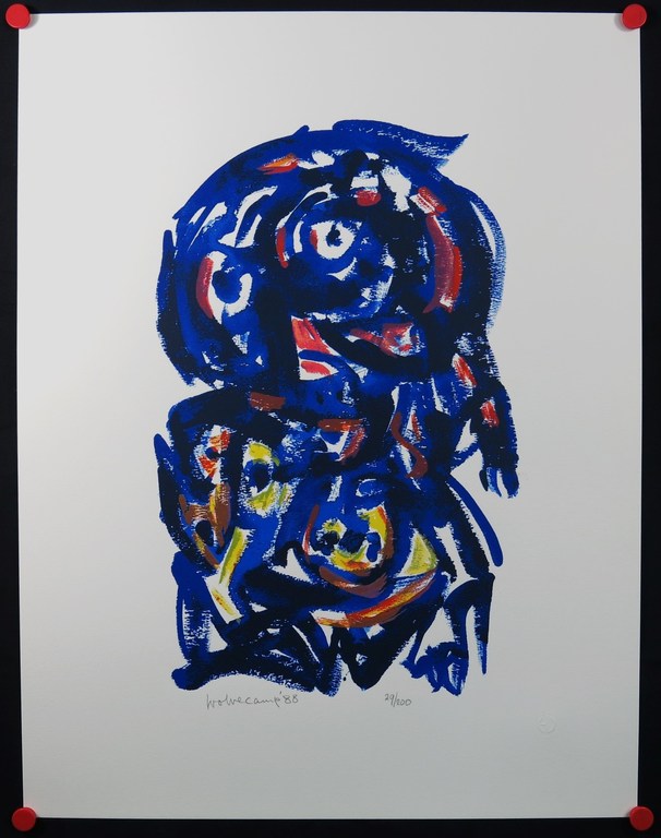 Theo Wolvecamp: Zeefdruk, Blauw figuur kopen? Bied vanaf 150!