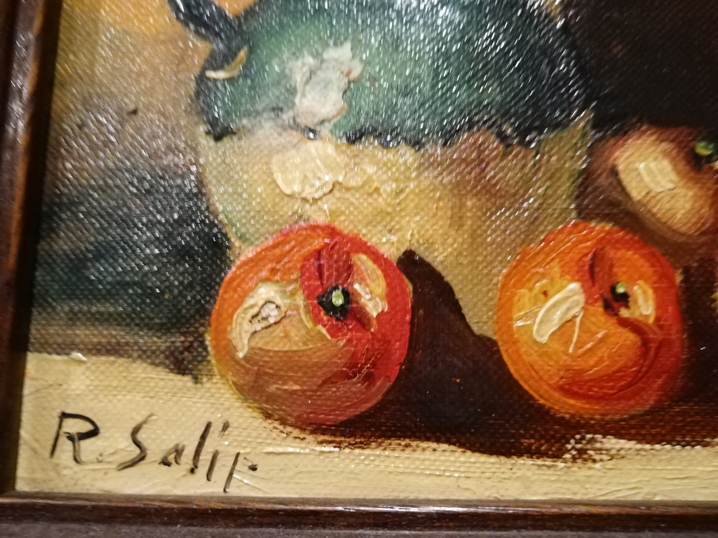 onbekend kunstenaar - olieverf op paneel - stilleven vaas met fruit  kopen? Bied vanaf 15!