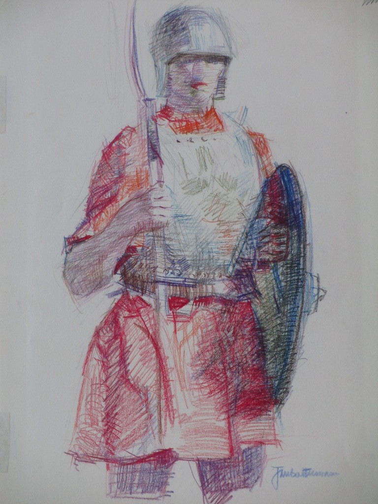 Jan Battermann - Jan Battermann, Romeinse soldaat, Kleurtekening kopen? Bied vanaf 1!