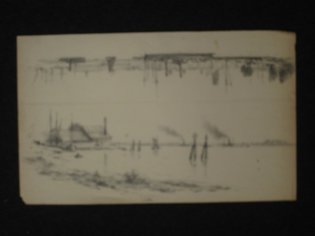 Apart oude dubbeltekening "Haven Rotterdam - Riviergezicht" door G.L.Kiers 1838  kopen? Bied vanaf 1!