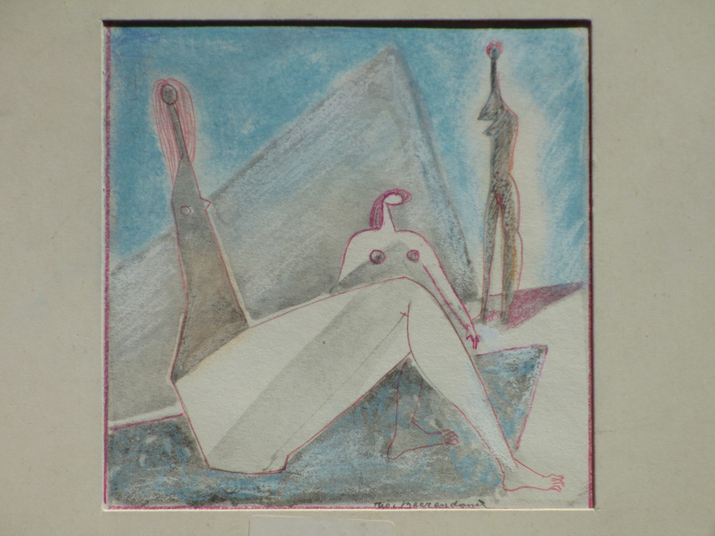 Theo Beerendonk, Kubistische naakten, Kleurpotlood kopen? Bied vanaf 45!