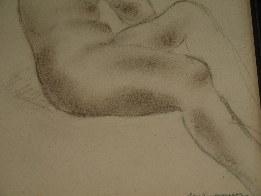 ELIE NEUBURGER (1891-1972) – Tekening–“Vrouwelijk naakt” –Gesigneerd & ingelijst kopen? Bied vanaf 1!