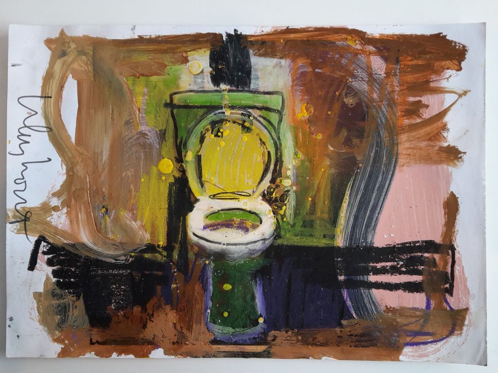 Peter Klashorst - Shit art - gemengde techniek op papier - gesigneerd - 2015 kopen? Bied vanaf 1!