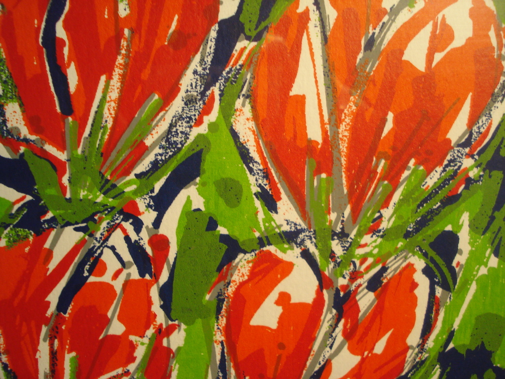 Ad van Hassel, zeefdruk, rode tulpen kopen? Bied vanaf 12!