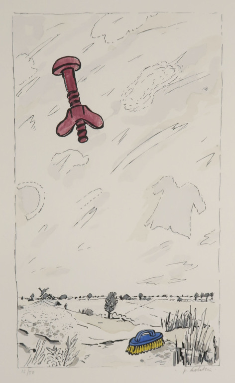 Pieter Holstein: Handgekleurde Litho, Z.T. landschap kopen? Bied vanaf 1!