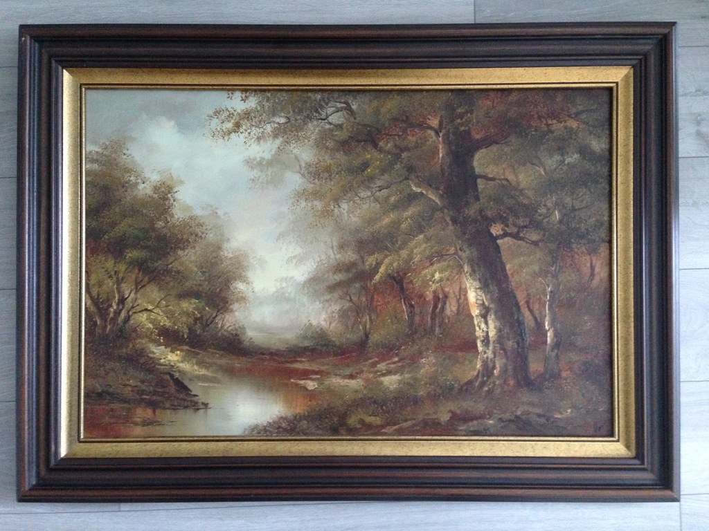 Vos - Bosgezicht met water - olieverf op doek kopen? Bied vanaf 25!