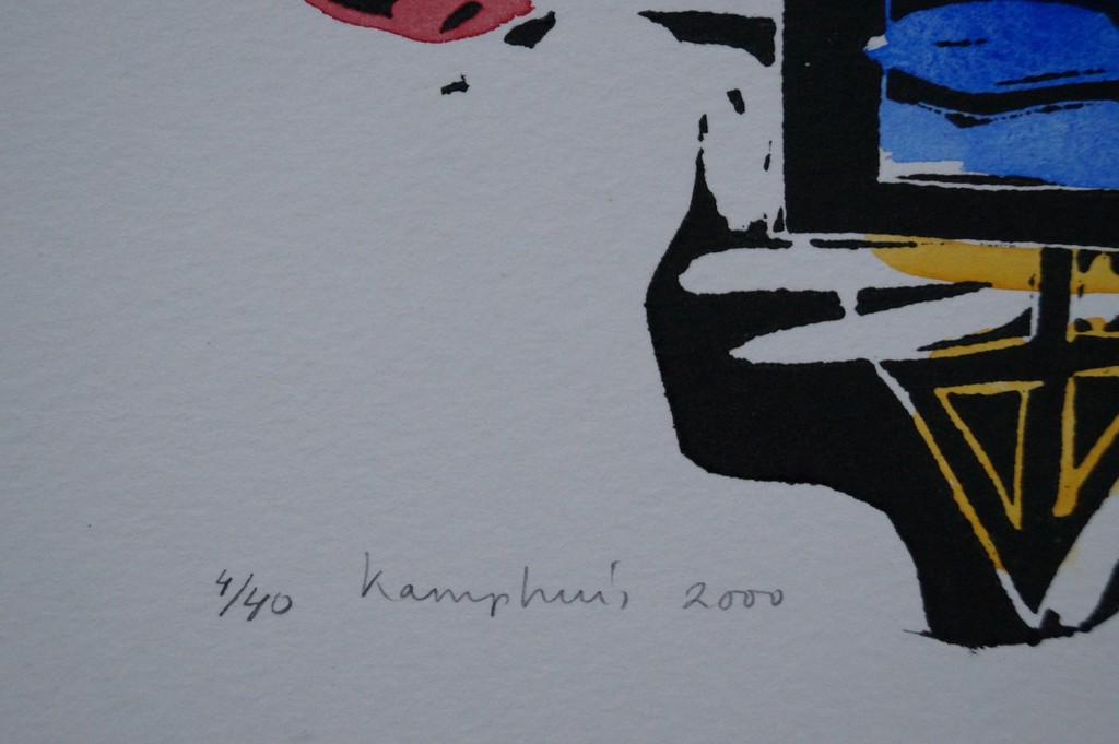 Gerart Kamphuis gesigneerde zeefdruk - Binnenmeer kopen? Bied vanaf 10!