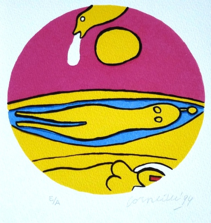 CORNEILLE. Zeefdruk 1994. -DROOMBEELDEN II- Handgesigneerd. verkocht voor € 70!