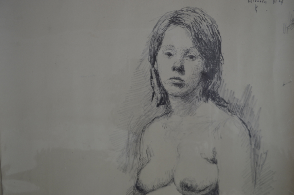 Aat Veldhoen, naakt in verwachting, 1964 - rotaprint kopen? Bied vanaf 40!