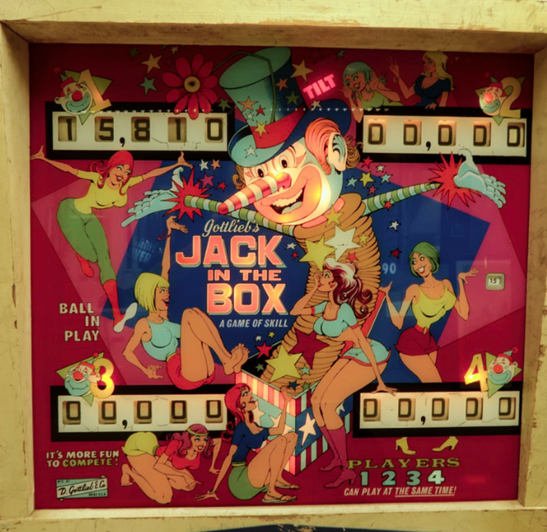 Flipperkast "Jack in the Box" van Gottlieb uit 1973 kopen? Bied vanaf 1!