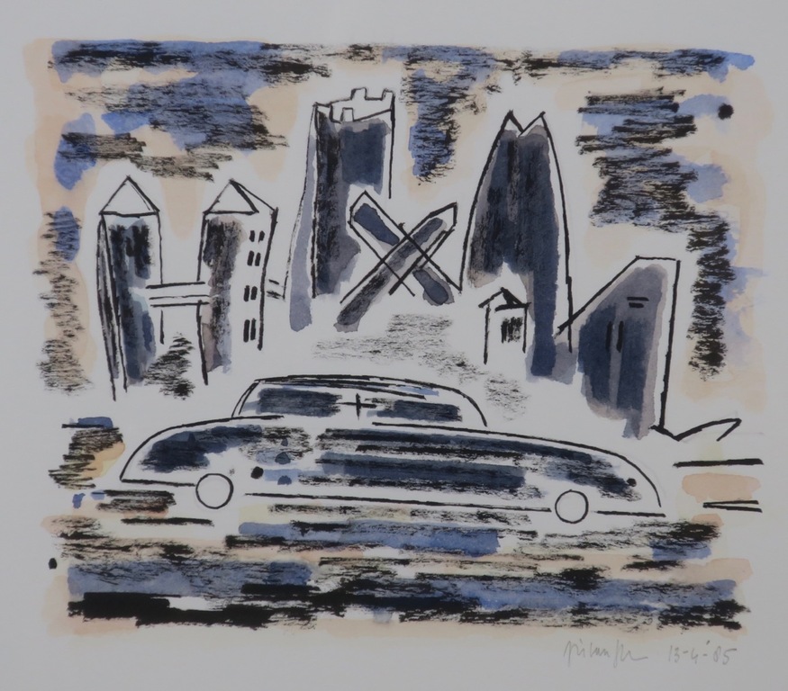 Arie van Geest: Pen en Aquarel, Z.T. - Ingelijst verkocht voor € 40!