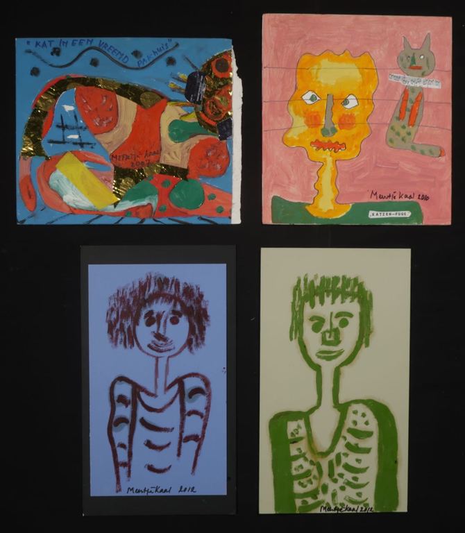 Lot met 4x olieverf en collage van Meertje Kaal kopen? Bied vanaf 1!