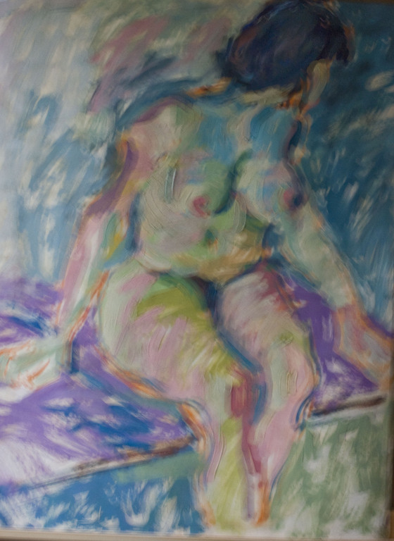 Wijnand van Lieshout,  olieverf op papier,  Naakt en ommezijde Jonge Vrouw verkocht voor € 100!