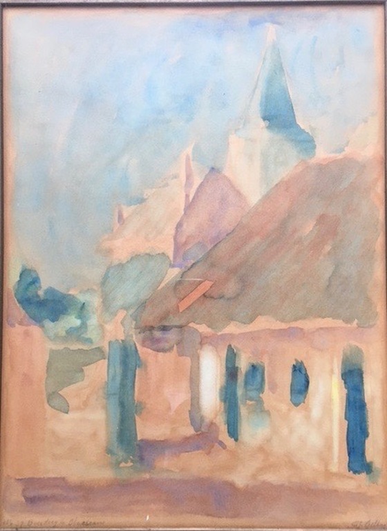 Frits Giltay: Aquarel, Boerderij te Blaricum verkocht voor € 110!