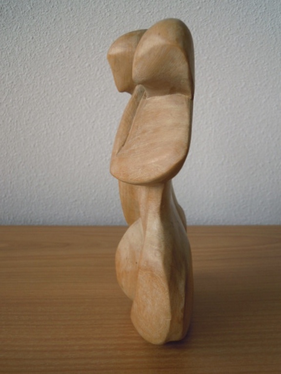 Vrouwelijk naakt - hand gemaakt houten beeld 23 cm hoog - niet gesigneerd kopen? Bied vanaf 25!