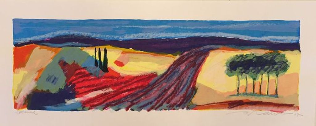 WILLEM BRAUCK Gr Zeefdruk(70x28 cm) PAYSAGE FRANCAIS Handgesigneerd uit 2007 verkocht voor € 45!