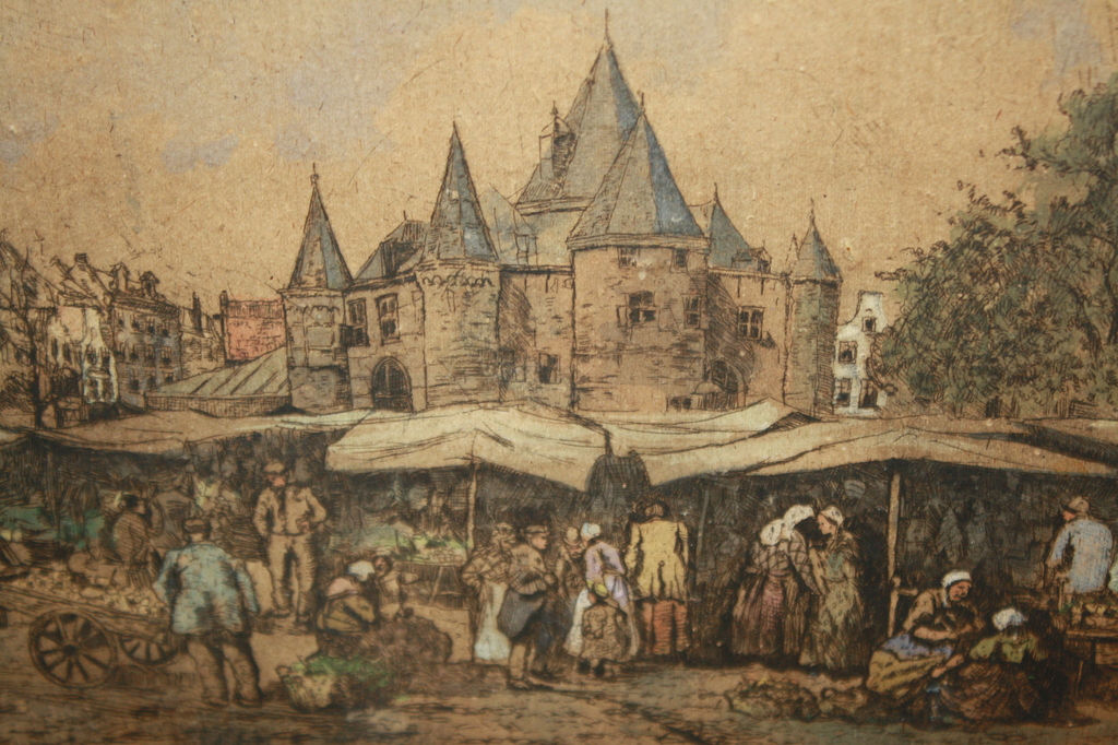 CHRIS PIETER SNIJDERS 1881 - 1943 - MARKT TE ROTTERDAM - bieden vanaf 1 euro kopen? Bied vanaf 1!