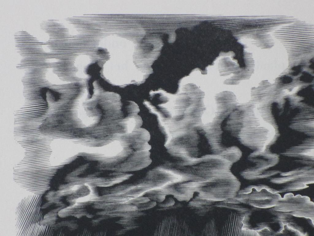 Dirk van Gelder, Woelige wolkenlucht, Houtsnede kopen? Bied vanaf 1!