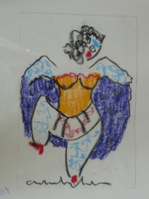 Anton Heyboer, krijttekening:Can Can Danseres, handgesign. kopen? Bied vanaf 275!