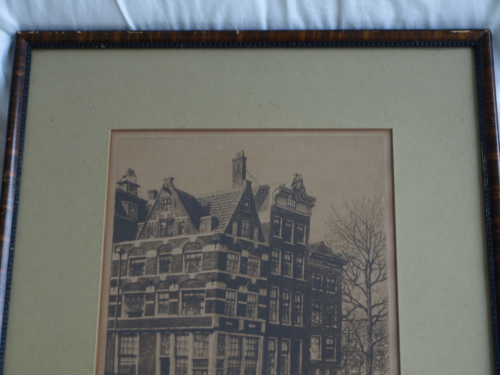 Dirk Harting : Ets , Lekkeresluis Amsterdam – Gesigneerd & ingelijst – ca 1935 kopen? Bied vanaf 35!