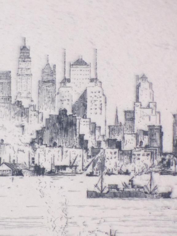 A.J.F.Schütz, Gezicht op New York. Ets jaren '20 kopen? Bied vanaf 50!