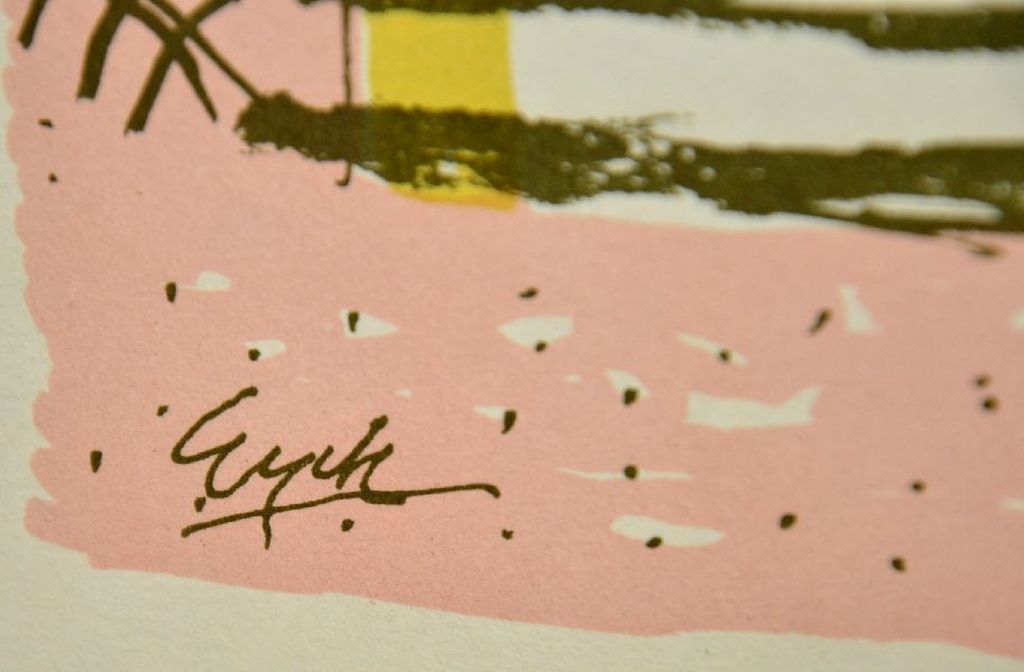 Charles Eyck: Kleurenlitho. Plein  kopen? Bied vanaf 1!