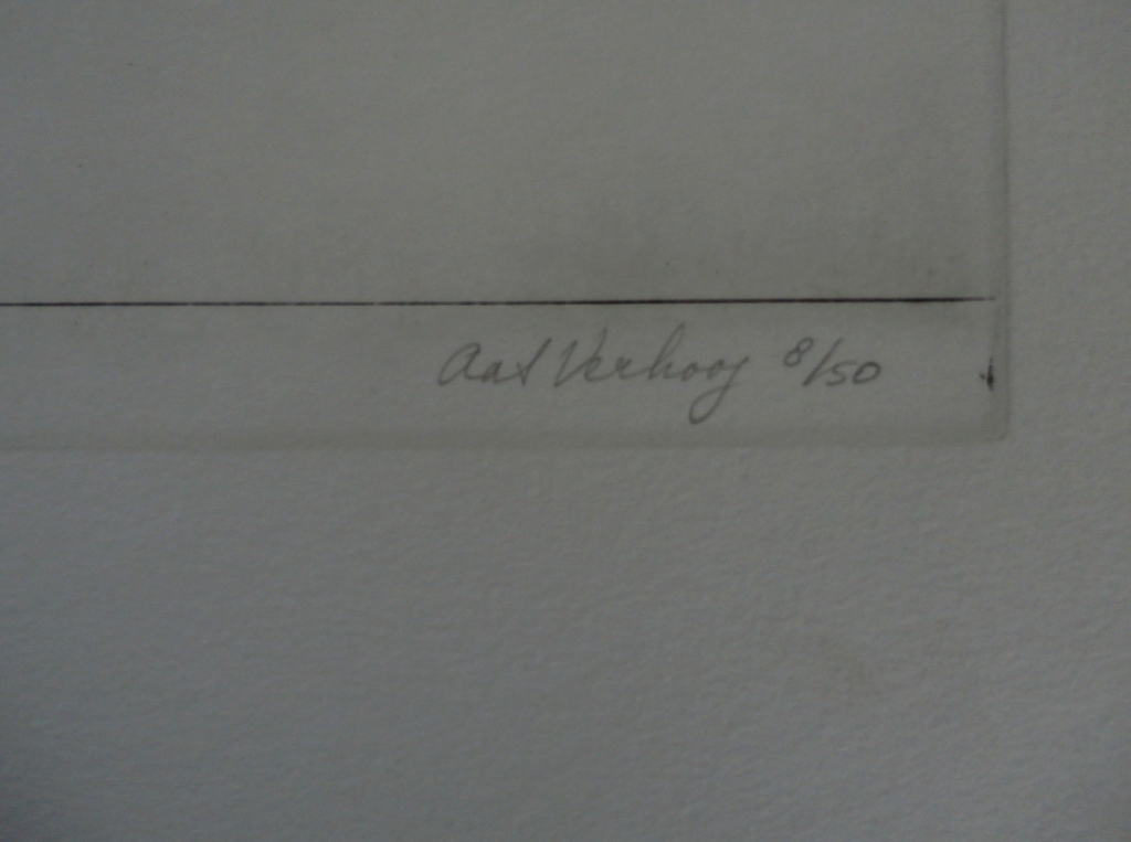 Aat Verhoog - ets: dame op paard - gesigneerd - 1971 kopen? Bied vanaf 50!