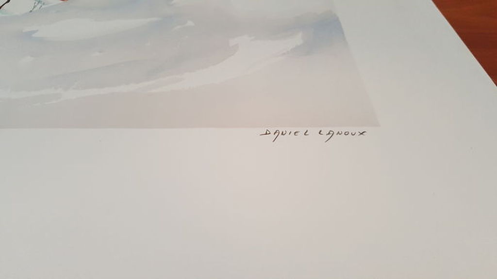 DANIEL LANOUX .-Vue dans les Alpes- Lithografie (75x55cm) Handgesigneerd. kopen? Bied vanaf 19!