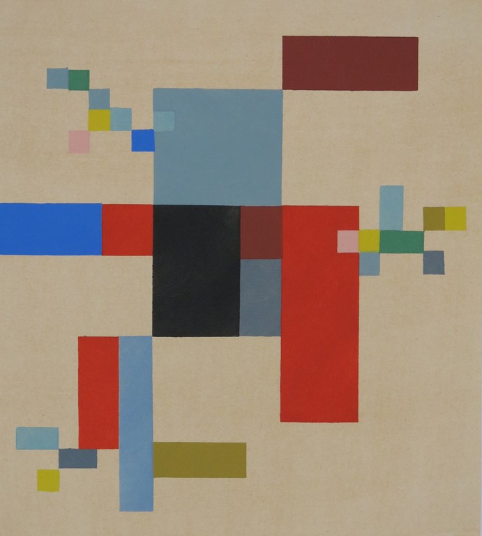 Sophie Arp-Tauber: Litho in passe-partout, Abstracte kleurvlakken kopen? Bied vanaf 20!