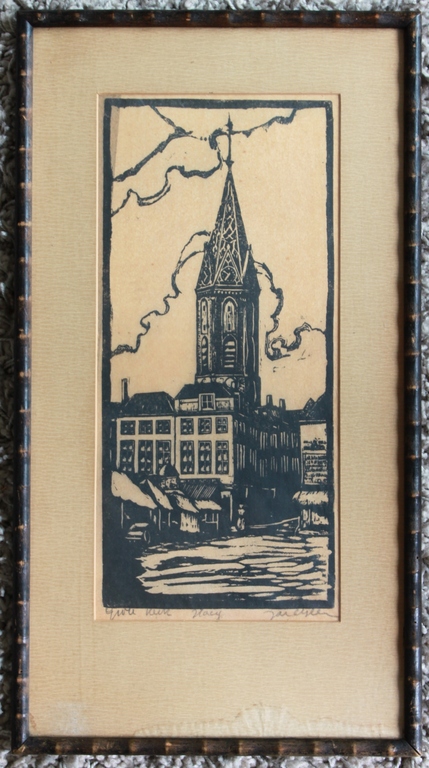 Onbekend: Grote kerk Den Haag, houtsnede kopen? Bied vanaf 1!