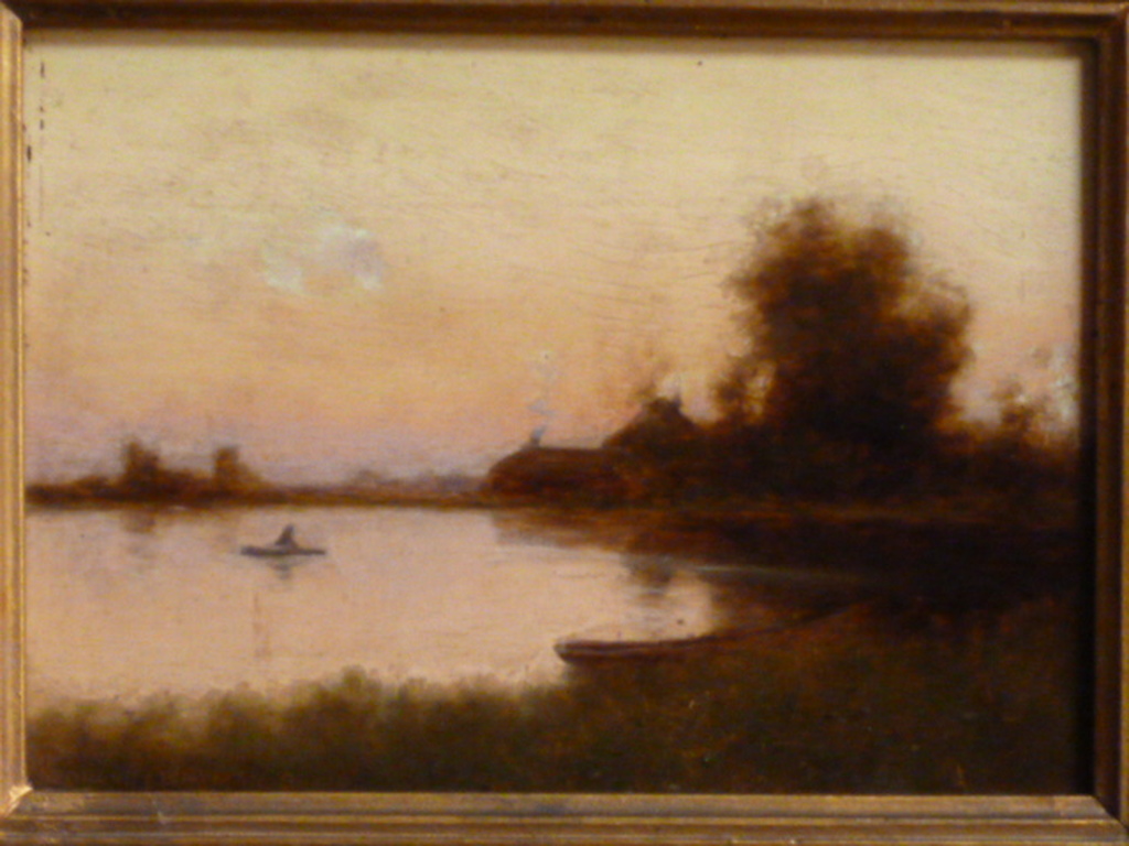 Leonard Ochtman - olieverf - Landschap bij ondergaande zon kopen? Bied vanaf 1250!