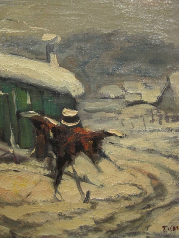 Daniel Bekking 1906-1973 expressionisme olieverf "winters landschap"  kopen? Bied vanaf 1!