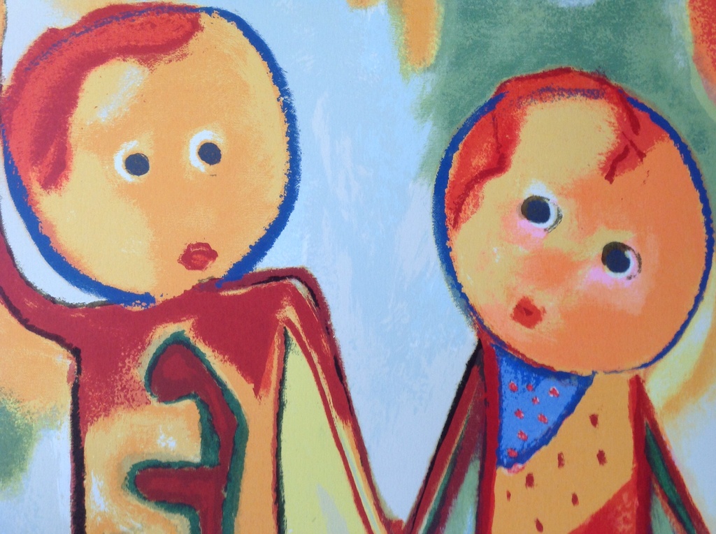 Janna: super grote litho 100 x 80  kopen? Bied vanaf 40!