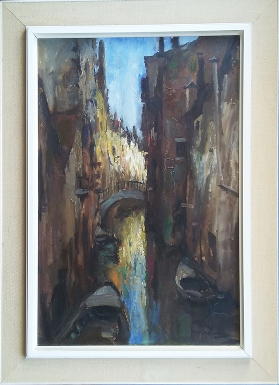 Jan Korthals (1916-1972) - Stadsgezicht - Olieverf op doek - gesigneerd kopen? Bied vanaf 275!