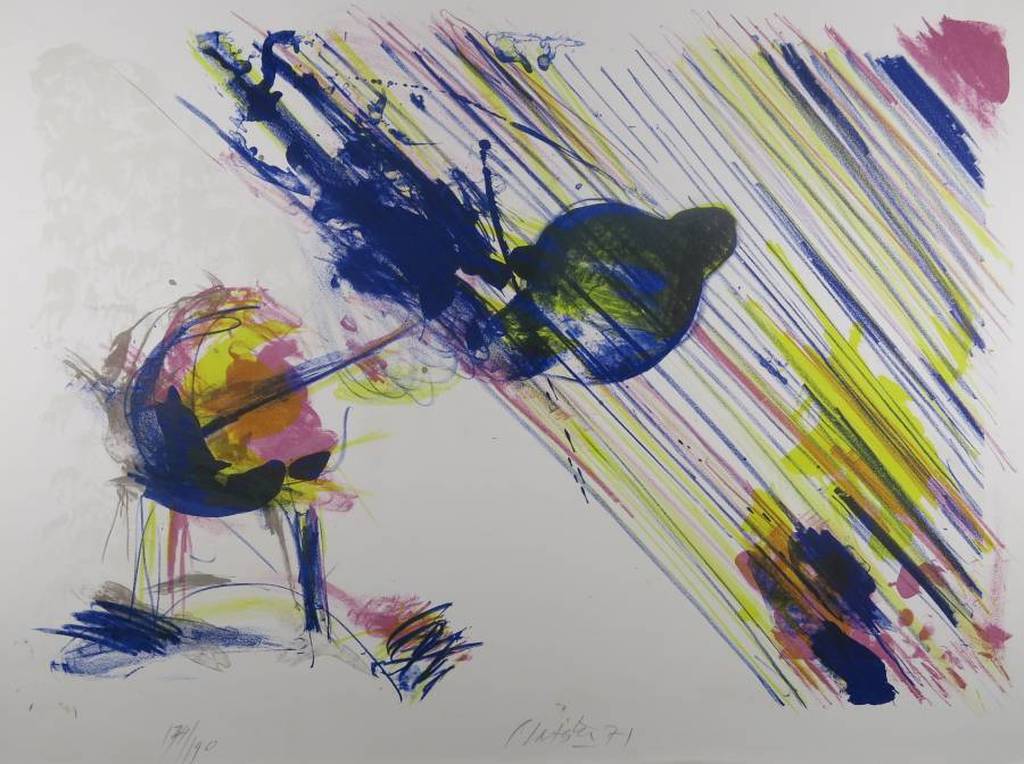 Ger Lataster: Grote Litho, Z.T. 1971. Handgesigneerd. kopen? Bied vanaf 135!