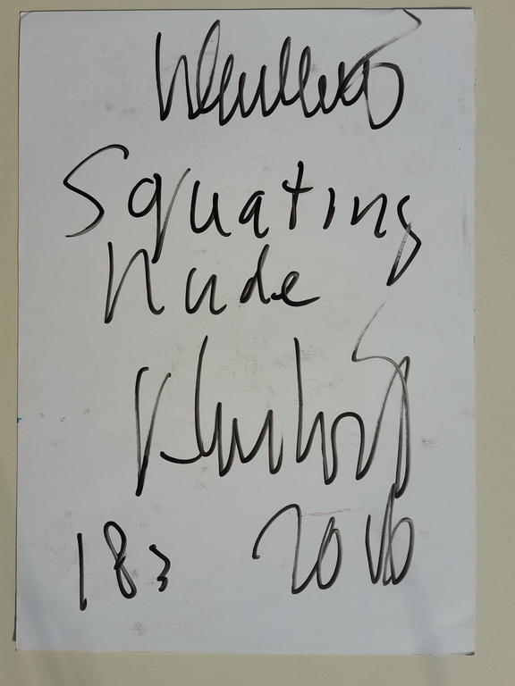 Peter Klashorst - Squating nude - origineel werk op papier - gesigneerd + extra! kopen? Bied vanaf 1!