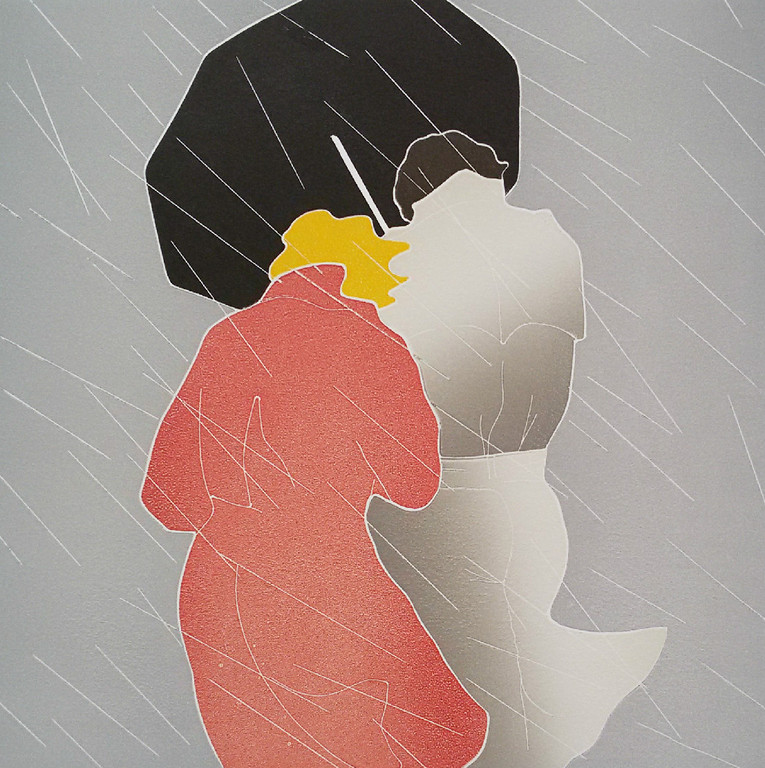 Thom de Jong - Winterstorm, aquatint ets verkocht voor € 45!