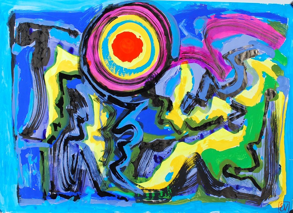 ERNST VIJLBRIEF (1934-2010)  Gouache op papier verkocht voor € 75!