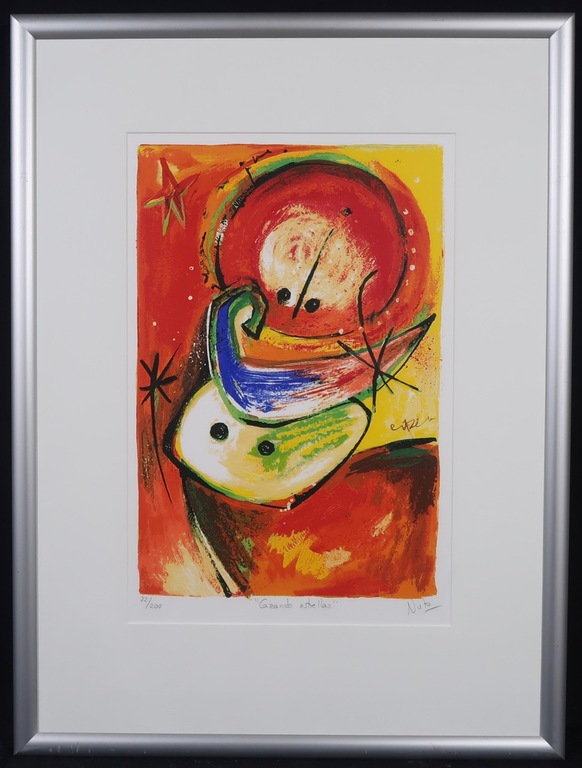 Angeles Nieto: Zeefdruk, Cazando Estrellas - Ingelijst kopen? Bied vanaf 35!