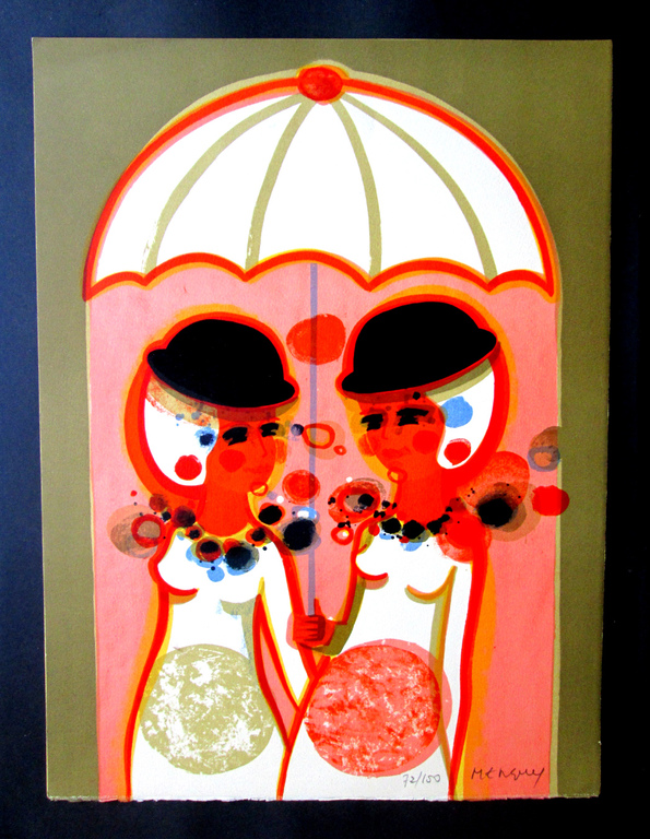 Frederic Menguy - Les Angéliques : Le parapluie - litho handgesigneerd kopen? Bied vanaf 59!