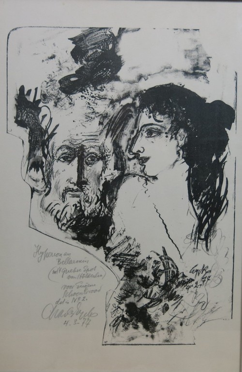 Charles Eyck: Litho, Hyperion en Bellarmin - Ingelijst verkocht voor € 95!