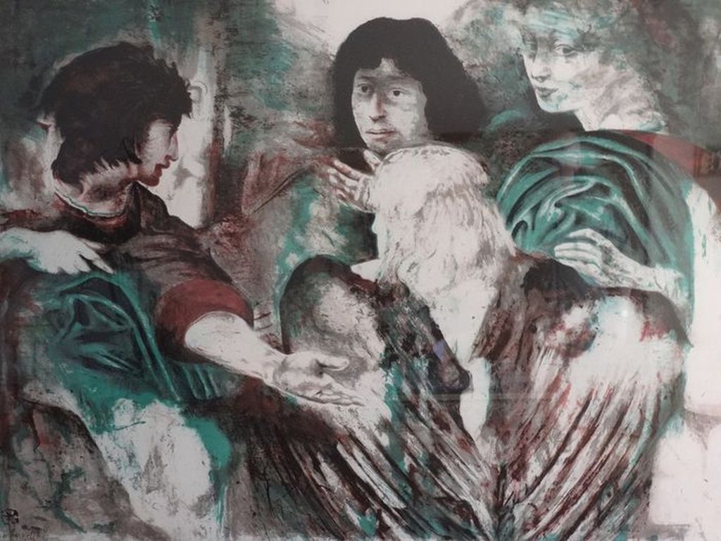 Zeer groot Litho ingelijst.  " Archangeli " kopen? Bied vanaf 680!