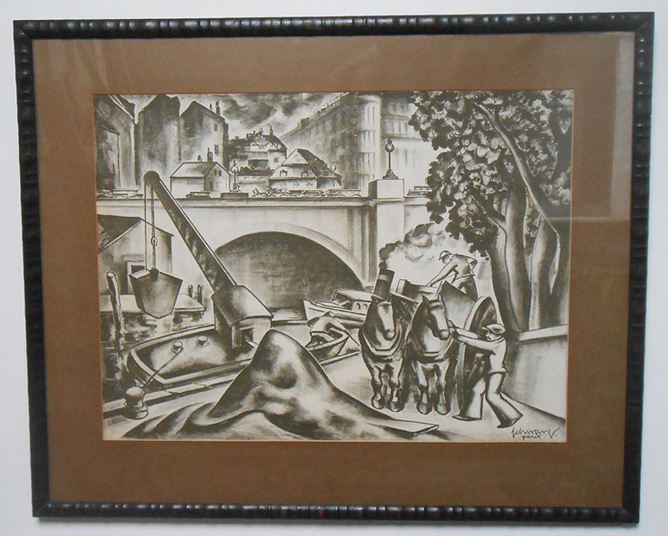 Schwarz Paris, lithografie in houten lijst kopen? Bied vanaf 20!