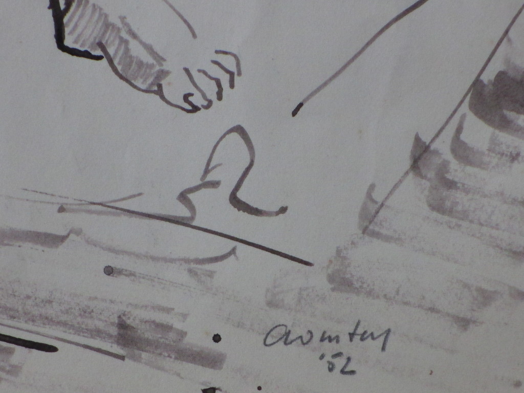 Onbekend, Naakte man op sofa, Aquarel '52 kopen? Bied vanaf 1!